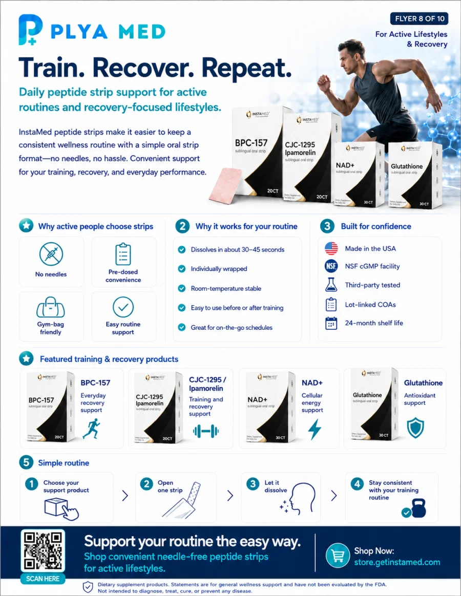 PlyaMed customer flyer — Active Lifestyles & Recovery